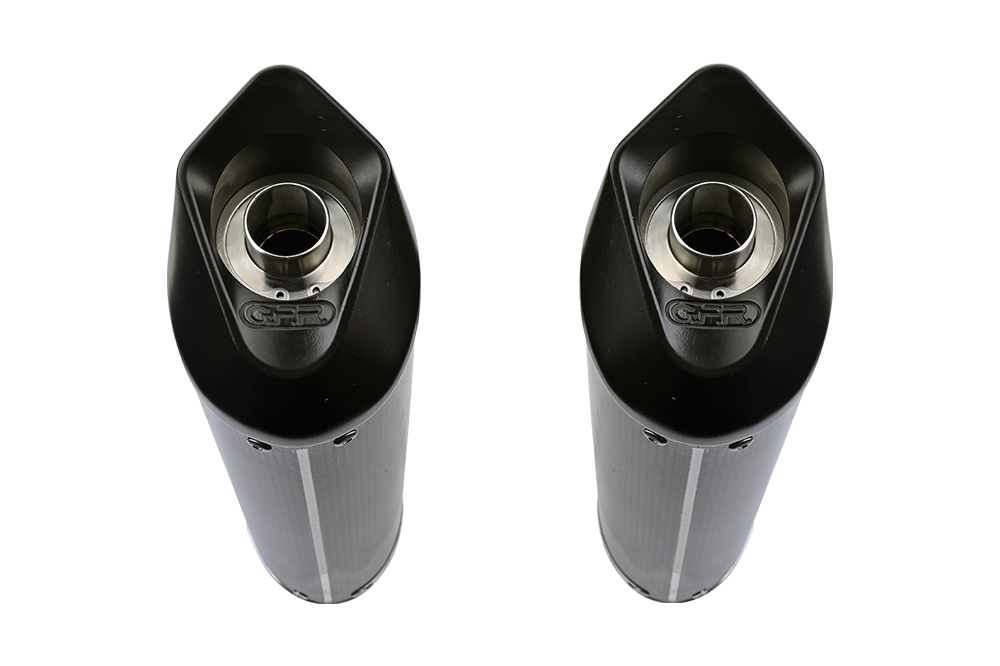Exhaust compatible with Triumph Speed Triple 1050 2005-2010, Furore Poppy, Dual slip-on including removable db killers and link pipes, not EPA-compliant 