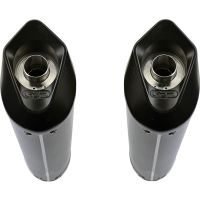 Exhaust compatible with Triumph Speed Triple 1050 2005-2010, Furore Poppy, Dual slip-on including removable db killers and link pipes, not EPA-compliant 