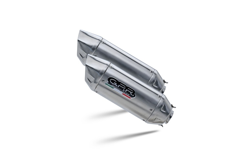 GPR exhaust compatible with Ducati Multistrada 620 2005-2007, Furore-X Inox, Dual Homologated legal slip-on exhaust including removable db killers and link pipes 