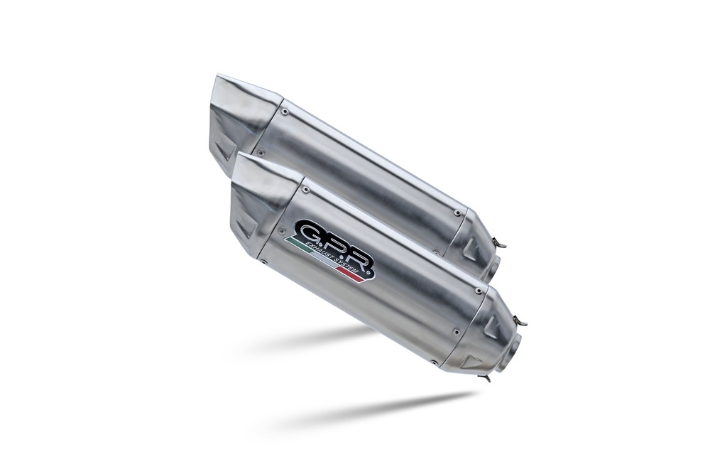 GPR exhaust compatible with Aprilia Pegaso 650 Ga 1992-1996, Furore-X Inox, Dual Homologated legal slip-on exhaust including removable db killers and link pipes 
