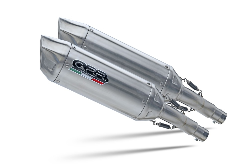 GPR exhaust compatible with Aprilia Pegaso 650 Ga 1992-1996, Furore-X Inox, Dual Homologated legal slip-on exhaust including removable db killers and link pipes 