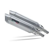 GPR exhaust compatible with Aprilia Etv Caponord 1000 2001-2007, Furore-X Inox, Dual Homologated legal slip-on exhaust including removable db killers and link pipes 