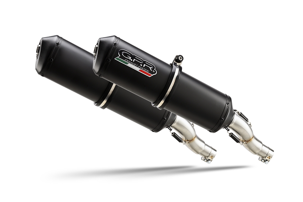 Exhaust compatible with Yamaha Bt Bulldog 1100 2002-2007, Ghisa , Dual slip-on including removable db killers and link pipes, not EPA-compliant 