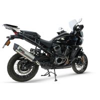 GPR exhaust compatible with Harley Davidson Pan America 1250 2020-2024, Furore-X Titanio, Homologated legal slip-on exhaust including removable db killer and link pipe 