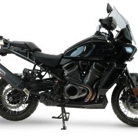 GPR exhaust compatible with Harley Davidson Pan America 1250 2020-2024, Furore-X Titanio Nero, Homologated legal slip-on exhaust including removable db killer and link pipe 