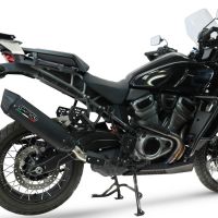GPR exhaust compatible with Harley Davidson Pan America 1250 2020-2024, Furore-X Titanio Nero, Homologated legal slip-on exhaust including removable db killer and link pipe 