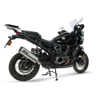 GPR exhaust compatible with Harley Davidson Pan America 1250 2020-2024, Hyper Dual Black Titanium, Homologated legal slip-on exhaust including removable db killer and link pipe 