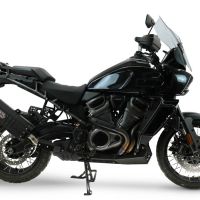 GPR exhaust compatible with Harley Davidson Pan America 1250 2020-2024, Hyper Sonic Black Titanium, Homologated legal slip-on exhaust including removable db killer and link pipe 
