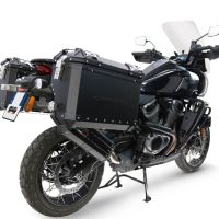 GPR exhaust compatible with Harley Davidson Pan America 1250 2020-2024, Hyper Sonic Black Titanium, Homologated legal slip-on exhaust including removable db killer and link pipe 