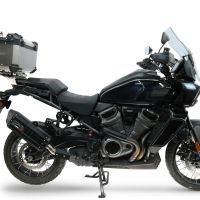 GPR exhaust compatible with Harley Davidson Pan America 1250 2020-2024, Hyper Sonic Black Titanium, Homologated legal slip-on exhaust including removable db killer and link pipe 