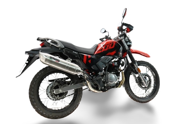 GPR exhaust compatible with Hero Xpulse 200 4V 2021-2024, Furore-X Inox, full system exhaust legal for UK and non-EU countries including removable db killer 