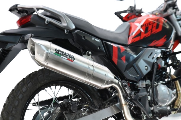 GPR exhaust compatible with Hero Xpulse 200 4V 2021-2024, Furore-X Inox, full system exhaust legal for UK and non-EU countries including removable db killer 