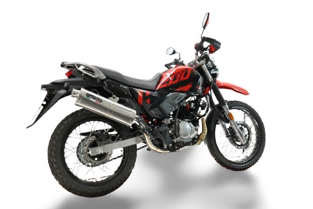 GPR exhaust compatible with Hero Xpulse 200 4V 2021-2024, Trioval, Homologated legal full system exhaust, including removable db killer 