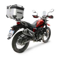 Top case GPR TECH compatible with  Hero Xpulse 200 4V 2025/2026 E5 plus GPR TECH Top case in aluminum, silver color with specific plate included Capacity 26 LT.