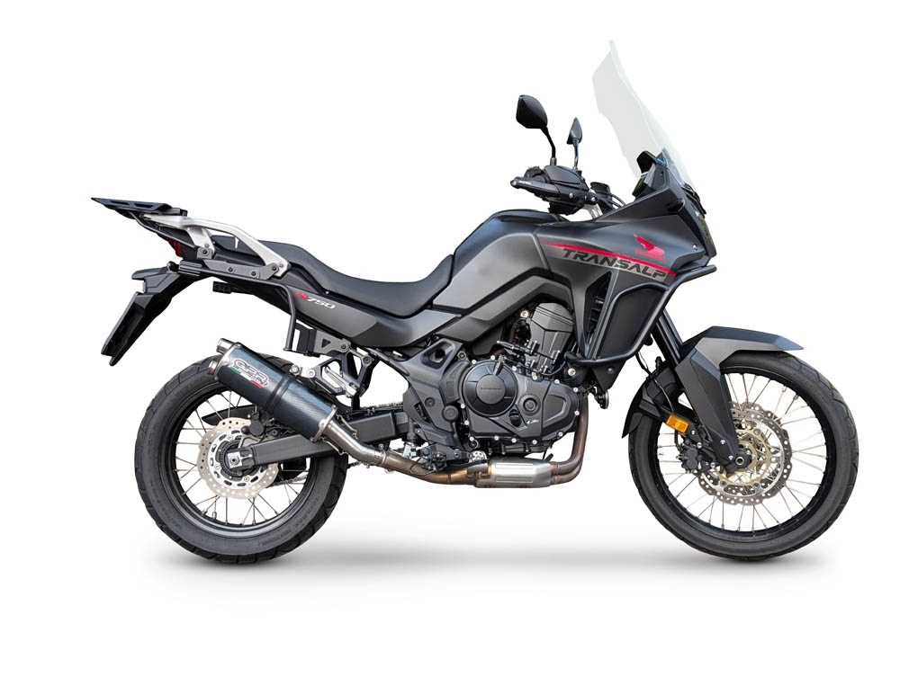 Exhaust compatible with Honda TRANSALP 750 2023-2025, Dual Poppy, Slip-on exhaust including removable db killer and link pipe, EPA-compliant 