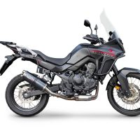 Exhaust compatible with Honda TRANSALP 750 2023-2025, Dual Poppy, Slip-on exhaust including removable db killer and link pipe, EPA-compliant 