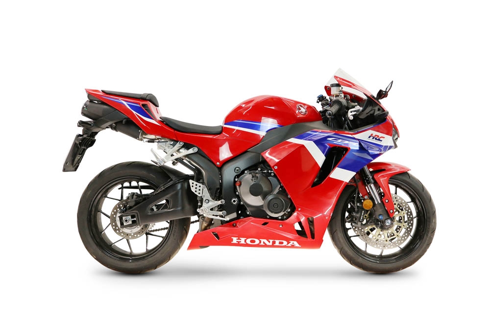 GPR exhaust compatible with Honda Cbr 600 Rr  2007-2023, M3 Black Titanium, Homologated legal full system exhaust, including removable db killer and catalyst 