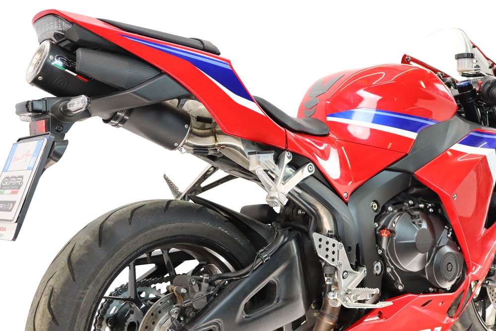 GPR exhaust compatible with Honda Cbr 600 Rr  2007-2023, M3 Black Titanium, Homologated legal full system exhaust, including removable db killer and catalyst 