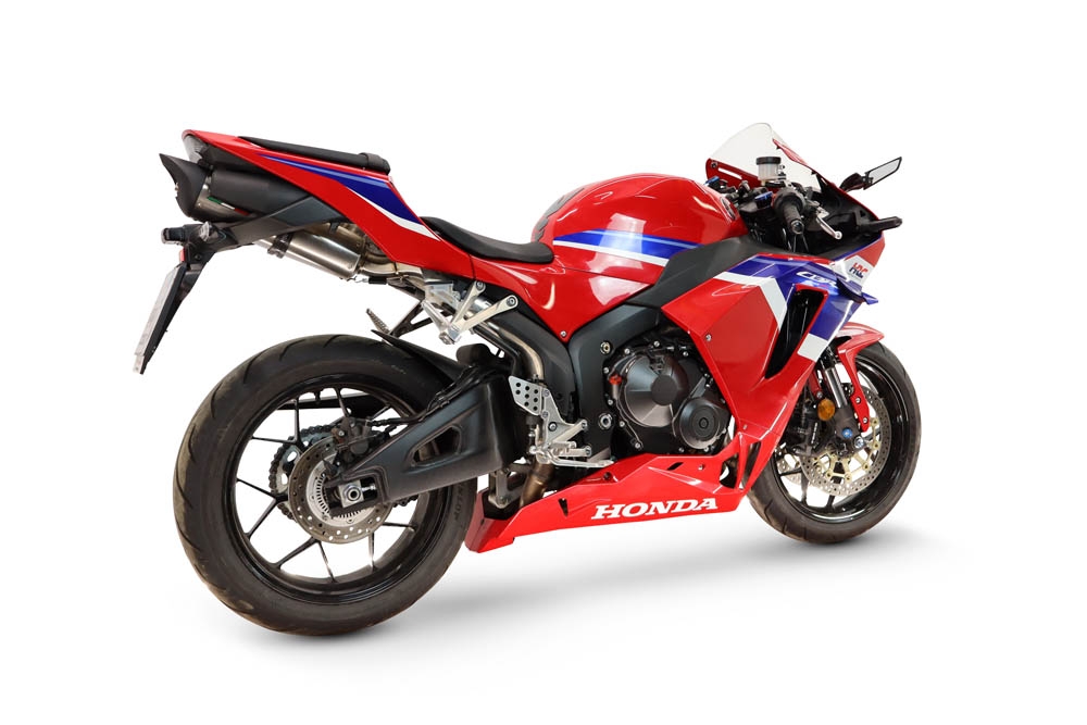 GPR exhaust compatible with Honda Cbr 600 Rr  2007-2023, Tiburon Titanium, Homologated legal slip-on exhaust including removable db killer, link pipe and catalyst 