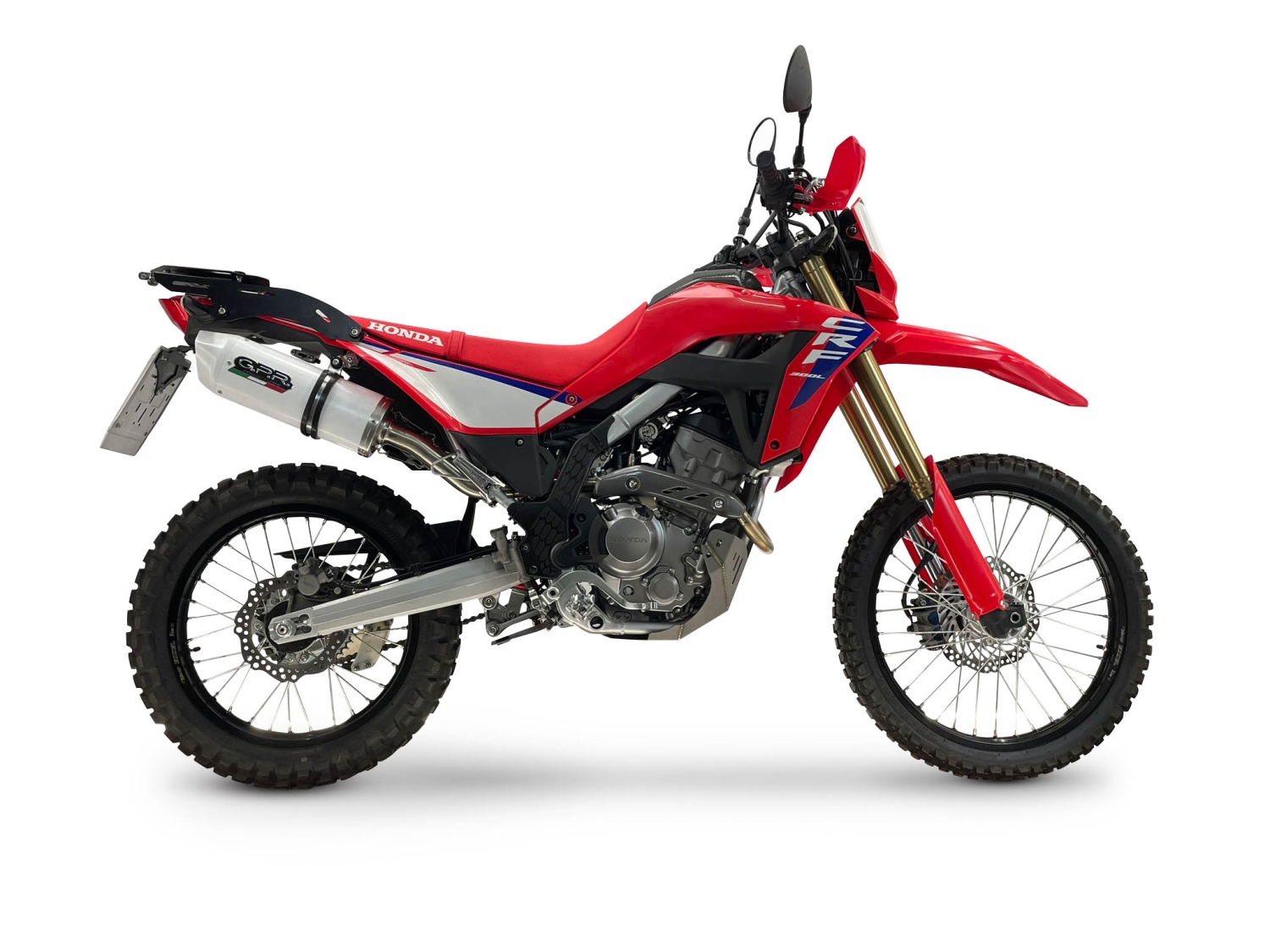 GPR exhaust compatible with Honda Crf 300 L - Rally 2025-2026, Albus Ceramic, Racing slip-on exhaust, including link pipe and removable db killer 