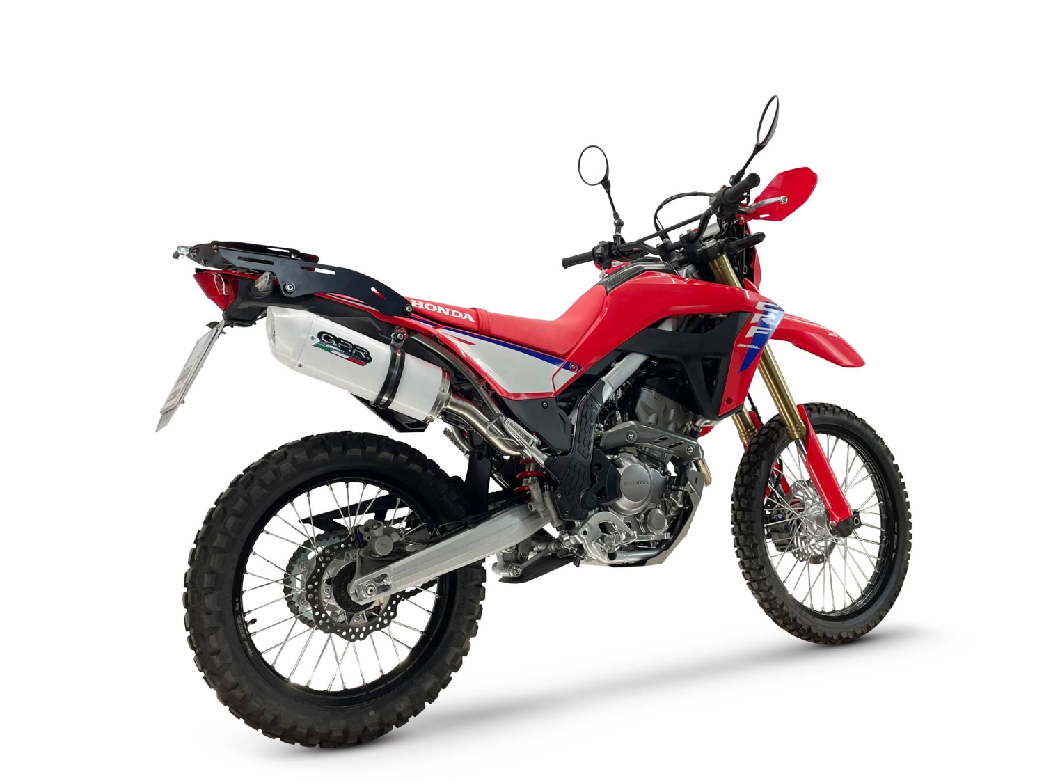 GPR exhaust compatible with Honda Crf 300 L - Rally 2025-2026, Albus Ceramic, Racing slip-on exhaust, including link pipe and removable db killer 