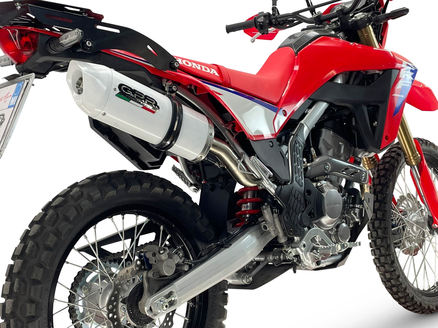 GPR exhaust compatible with Honda Crf 300 L - Rally 2025-2026, Albus Ceramic, Racing slip-on exhaust, including link pipe and removable db killer 