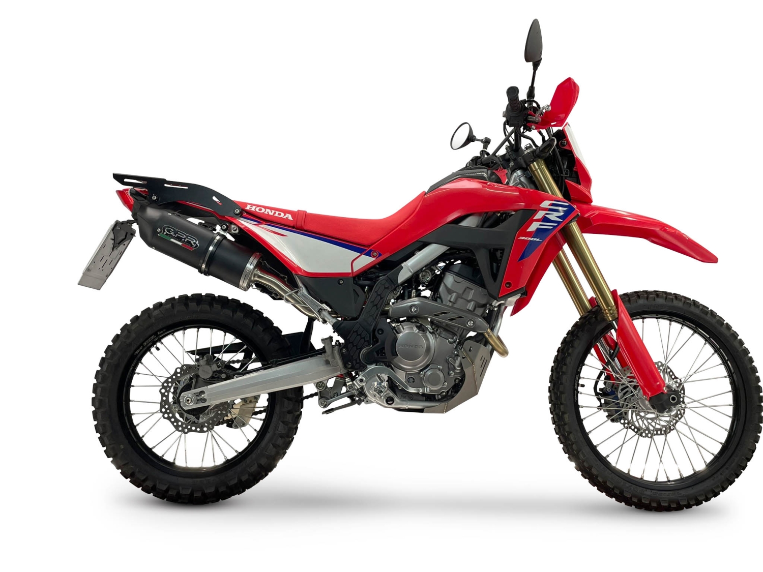 GPR exhaust compatible with Honda Crf 300 L - Rally 2025-2026, Furore Nero, Racing slip-on exhaust, including link pipe and removable db killer 