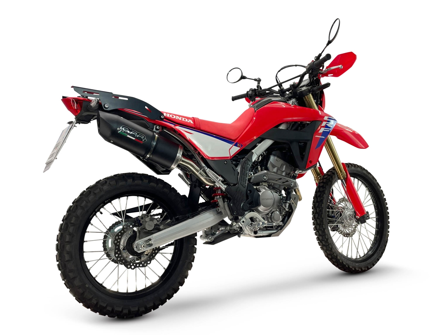 GPR exhaust compatible with Honda Crf 300 L - Rally 2025-2026, Furore Nero, Racing slip-on exhaust, including link pipe and removable db killer 