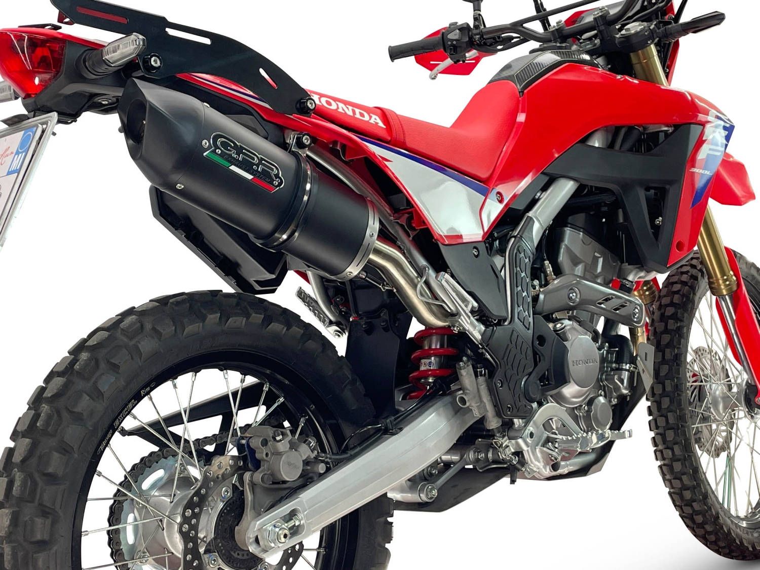 GPR exhaust compatible with Honda Crf 300 L - Rally 2025-2026, Furore Nero, Racing slip-on exhaust, including link pipe and removable db killer 