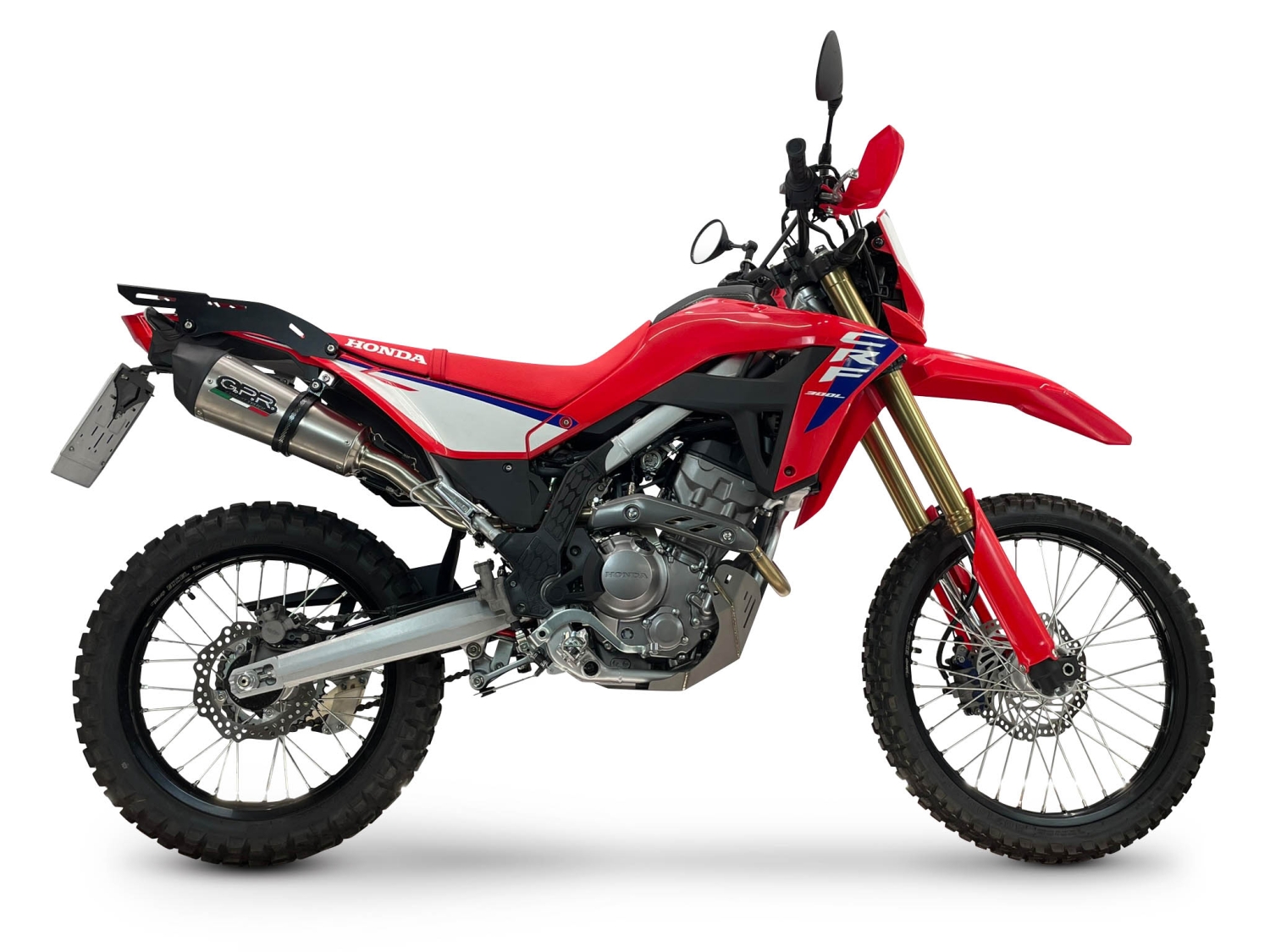 GPR exhaust compatible with Honda Crf 300 L - Rally 2021-2024, New Grand Prix Evo Titanium, Homologated legal slip-on exhaust including removable db killer, link pipe and catalyst 