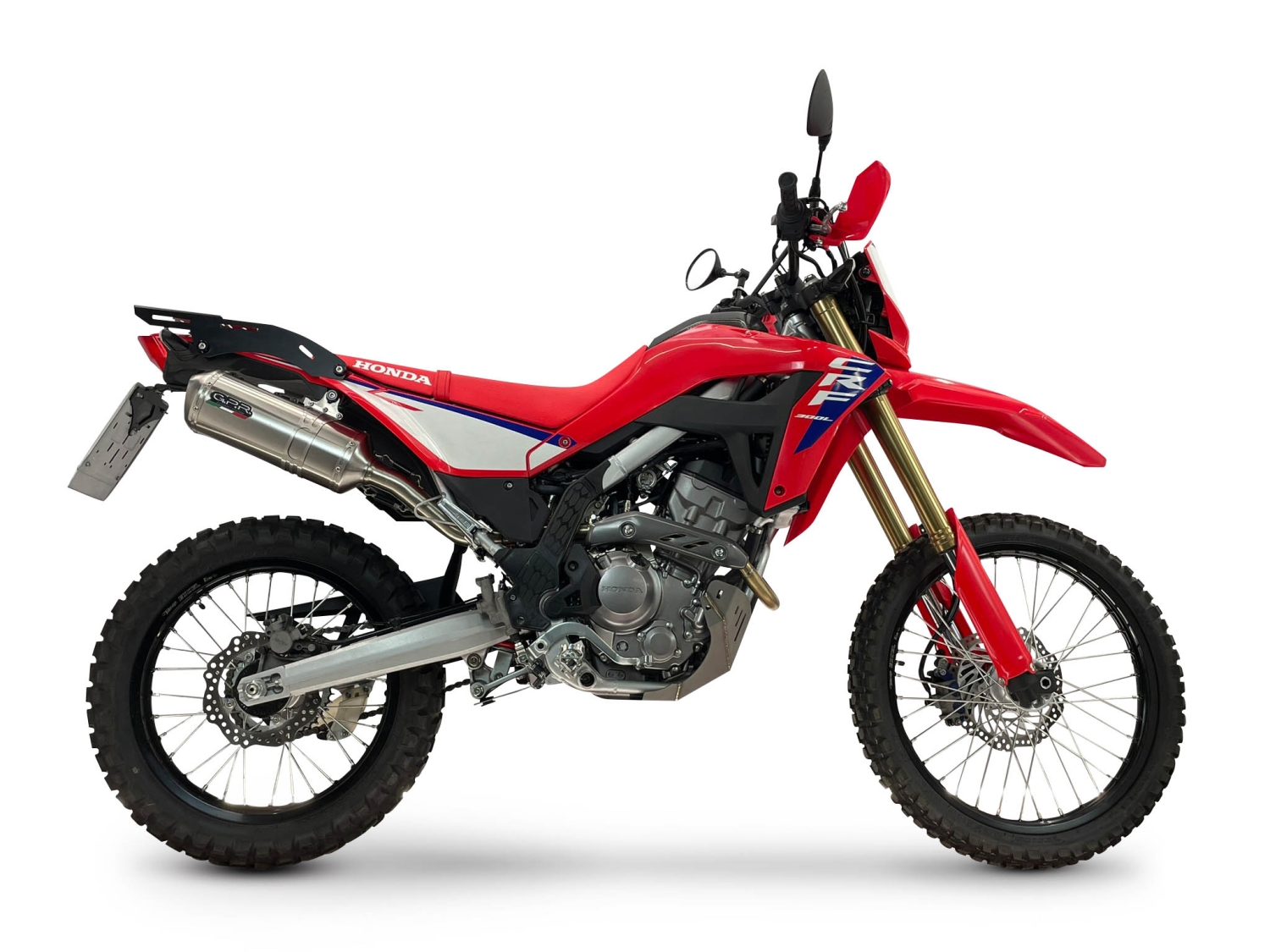 GPR exhaust compatible with Honda Crf 300 L - Rally 2025-2026, Satinox, Homologated legal slip-on exhaust including removable db killer, link pipe and catalyst 
