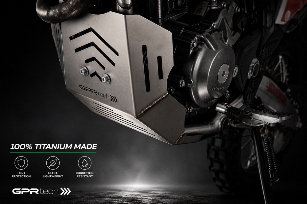 GPR TECH compatible with  Honda Crf 300 L / Rally 2025/2026 e5 plus GPR TECH Titanium Skid plate 