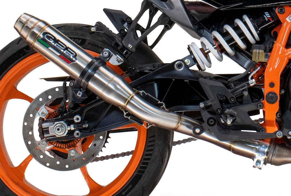 Exhaust compatible with Husqvarna Vitpilen 125 2024-2025, Deeptone Inox, Slip-on exhaust including removable db killer and link pipe, EPA-compliant 