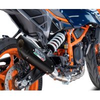 GPR exhaust compatible with Husqvarna Svartpilen 125 2024-2025, GP-Revo Black Titanium, Homologated legal slip-on exhaust including removable db killer and link pipe 