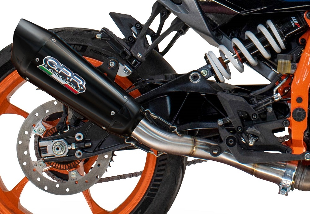 Exhaust compatible with Husqvarna Vitpilen 401 2024-2025, GP-Revo Black Titanium, Slip-on exhaust including removable db killer and link pipe, EPA-compliant 