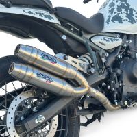 GPR exhaust compatible with Royal Enfield Guerrilla 450  2024-2025, Deeptone Duplex, Dual Homologated legal slip-on exhaust including removable db killers and link pipes 