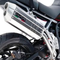 Exhaust compatible with Aprilia Caponord 1200 2013-2016, Hyper Sonic Inox, Slip-on exhaust including removable db killer and link pipe, not EPA-compliant 