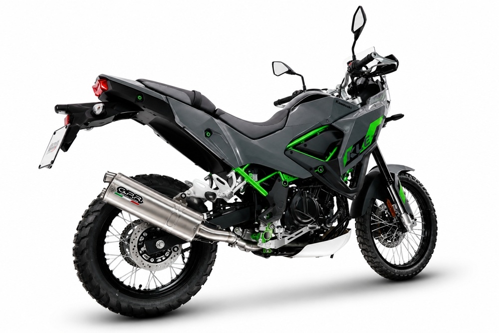 GPR exhaust compatible with Kawasaki KLE 500 2026-2027, Dual Inox, Racing slip-on exhausts including link pipe and removable db killer 