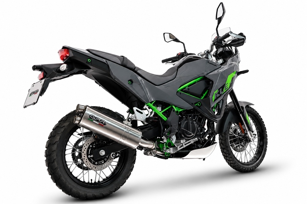 GPR exhaust compatible with Kawasaki KLE 500 2026-2027, Dual Inox, Racing slip-on exhausts including link pipe and removable db killer 
