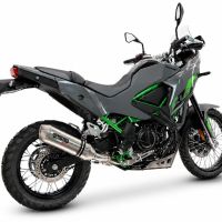 GPR exhaust compatible with Kawasaki KLE 500 2026-2027, PENTA ADVENTURE FULL TITANIUM, Homologated legal slip-on exhaust including removable db killer and link pipe 