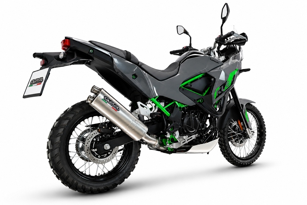 GPR exhaust compatible with Kawasaki KLE 500 2026-2027, Dual Inox, Racing slip-on exhausts including link pipe and removable db killer 