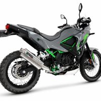 GPR exhaust compatible with Kawasaki KLE 500 2026-2027, Dune Triovale Titanio, Homologated legal slip-on exhaust including removable db killer and link pipe 
