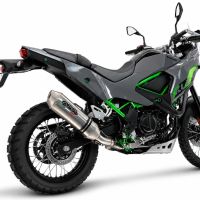 GPR exhaust compatible with Kawasaki KLE 500 2026-2027, PENTA ADVENTURE FULL TITANIUM, Homologated legal slip-on exhaust including removable db killer and link pipe 