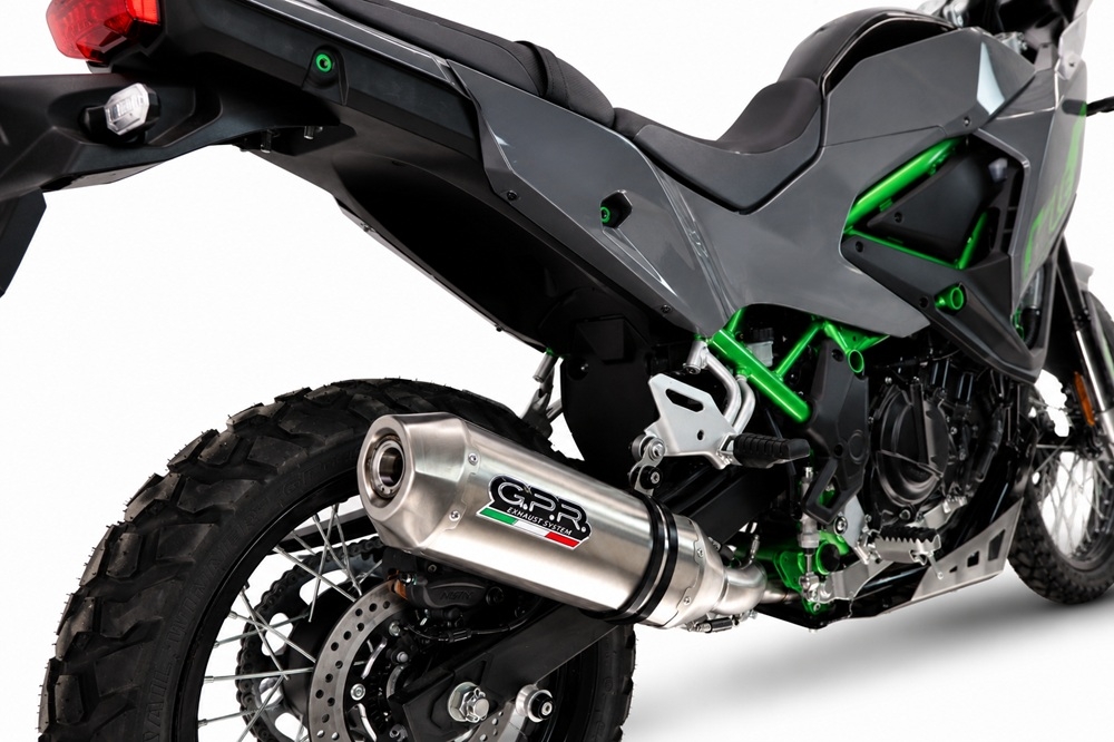 GPR exhaust compatible with Kawasaki KLE 500 2026-2027, PENTA ADVENTURE FULL TITANIUM, Homologated legal slip-on exhaust including removable db killer and link pipe 