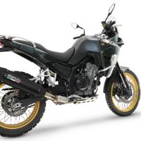Exhaust compatible with Kove 800X 2024-2026, Furore-X Titanio Nero, Slip-on exhaust including removable db killer and link pipe 