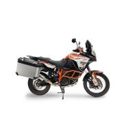 GPR TECH compatible with  Ktm Lc 8 1290 Super Adv 2017/2020 e4 GPR TECH Pair of side cases aluminum made with contoured right side, silver color with specific pannier holder Capacity 38 LT. + 32 LT.