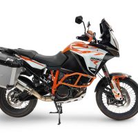 GPR TECH compatible with  Ktm Lc 8 1290 Super Adv 2015/2016 e3 GPR TECH Pair of side cases aluminum made with contoured right side, silver color with specific pannier holder Capacity 38 LT. + 32 LT.