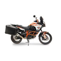 GPR TECH compatible with  Ktm Lc 8 1290 Super Adv 2017/2020 e4 GPR TECH Pair of side cases aluminum made with contoured right side, black color with specific pannier holder Capacity 38 LT. + 32 LT.