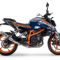 Exhaust compatible with Ktm 125 DUKE 2024-2025, Deeptone Inox, Slip-on exhaust including removable db killer and link pipe, EPA-compliant 