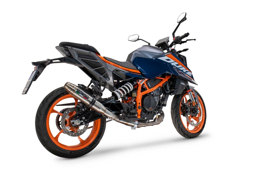 Exhaust compatible with Ktm 125 DUKE 2024-2025, Deeptone Inox, Slip-on exhaust including removable db killer and link pipe, EPA-compliant 